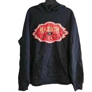 Large Black Hazbin Hotel long sleeve hoodie